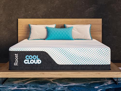 Image of ROOST SLEEP Cool Cloud 14-Inch King Mattress, Gel Memory Foam for Back Pain Relief & Cool Sleep, Medium Plush, CertiPUR-US Certified, Made in USA, Bed in a Box