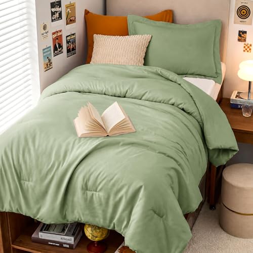 MUXHOMO Twin/Twin XL Comforter Set, 2-Piece All-Season Bedding, Green