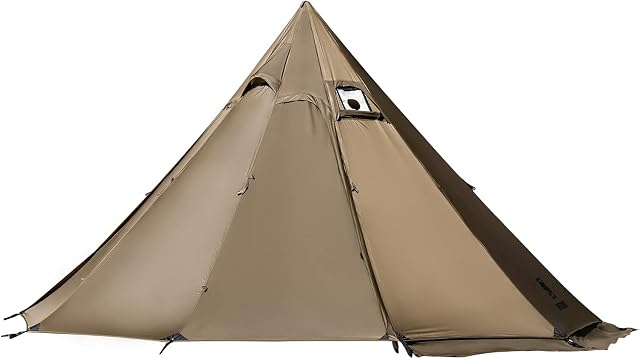 OneTigris Northgaze Tipi Hot Tent with Stove Jack, 2~4 Person, 4 Season Waterproof Lightweight Wind-Resistant for Camping Hiking Backpacking Hunting Fishing