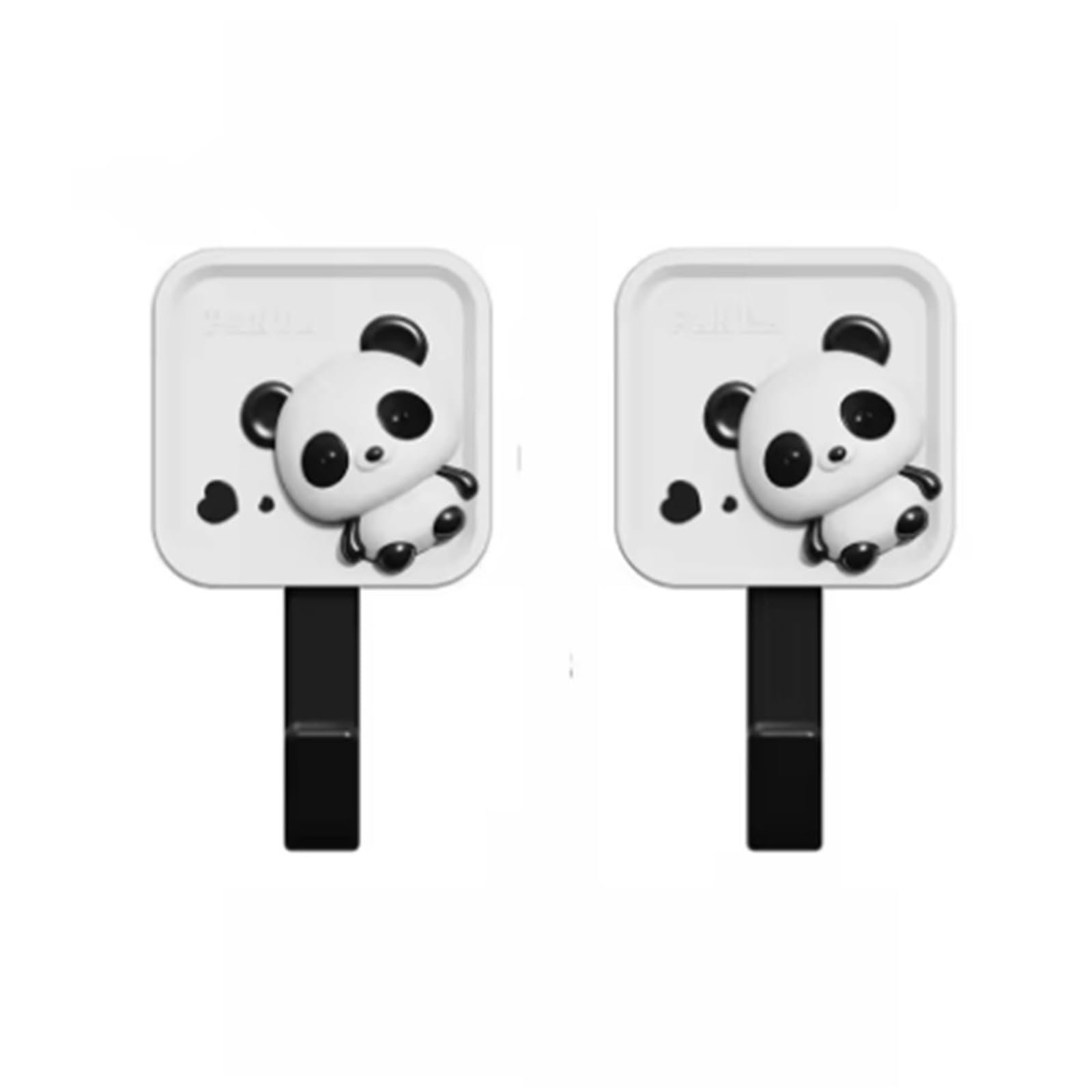 MKYYIOED Adhesive Hooks 2/3Pcs Plastic Square Panda Hooks Wall-Mounted Cute Clothes Sticky Decorative Wall Bedroom(2 packss White)