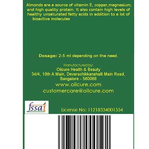 Oilcure Almond Oil | Cold Pressed | Edible | Natural -100ml - Image 2 thumbnail