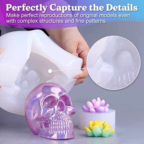 Let's Resin Silicone Mold Making Kit 0A, Extra Soft & Elastic Molding Silicone 70.5Oz, Liquid Silicone For Mold Making Platinum Cure, Ideal For 3D Silicone Molds, Candle Molds (Translucent) #TOP4