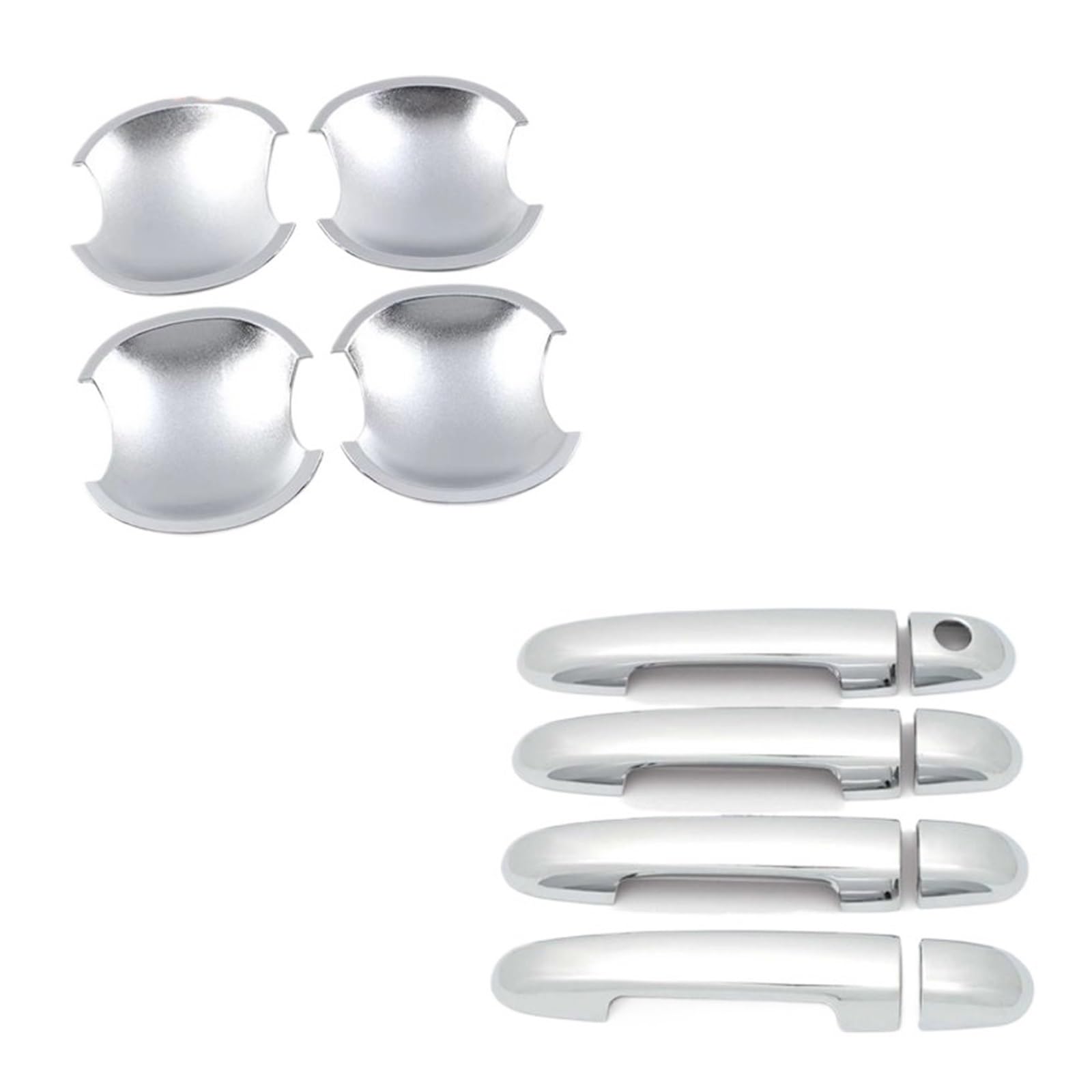 LSDSAAZA Sliding Exterior Handle Chrome Exterior Car Side Door Handle Bowl Cover Trim for Kia for Soluto for Pegas for Cerato for Forte(12x Door Handle Bowl)