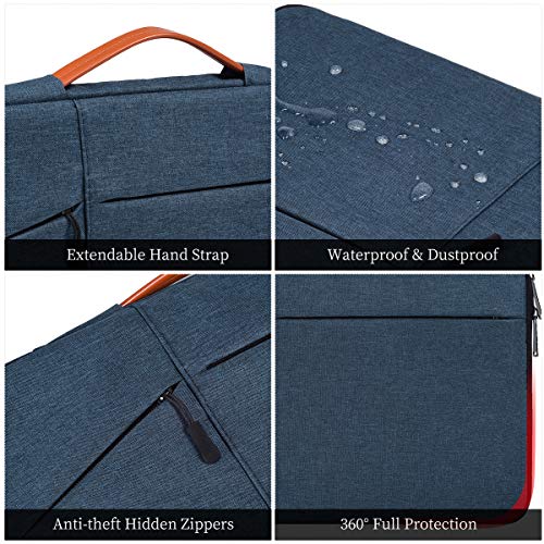 14-15 Inch Waterproof Laptop Briefcase Sleeve Men Women Bag For Lenovo Flex 5 14, Dell Inspiron/Latitude 14, Hp Pavilion/Chromebook 14, Surface Laptop Studio/5/4/3, Asus Chromebook 14" Case, Blue #TOP2