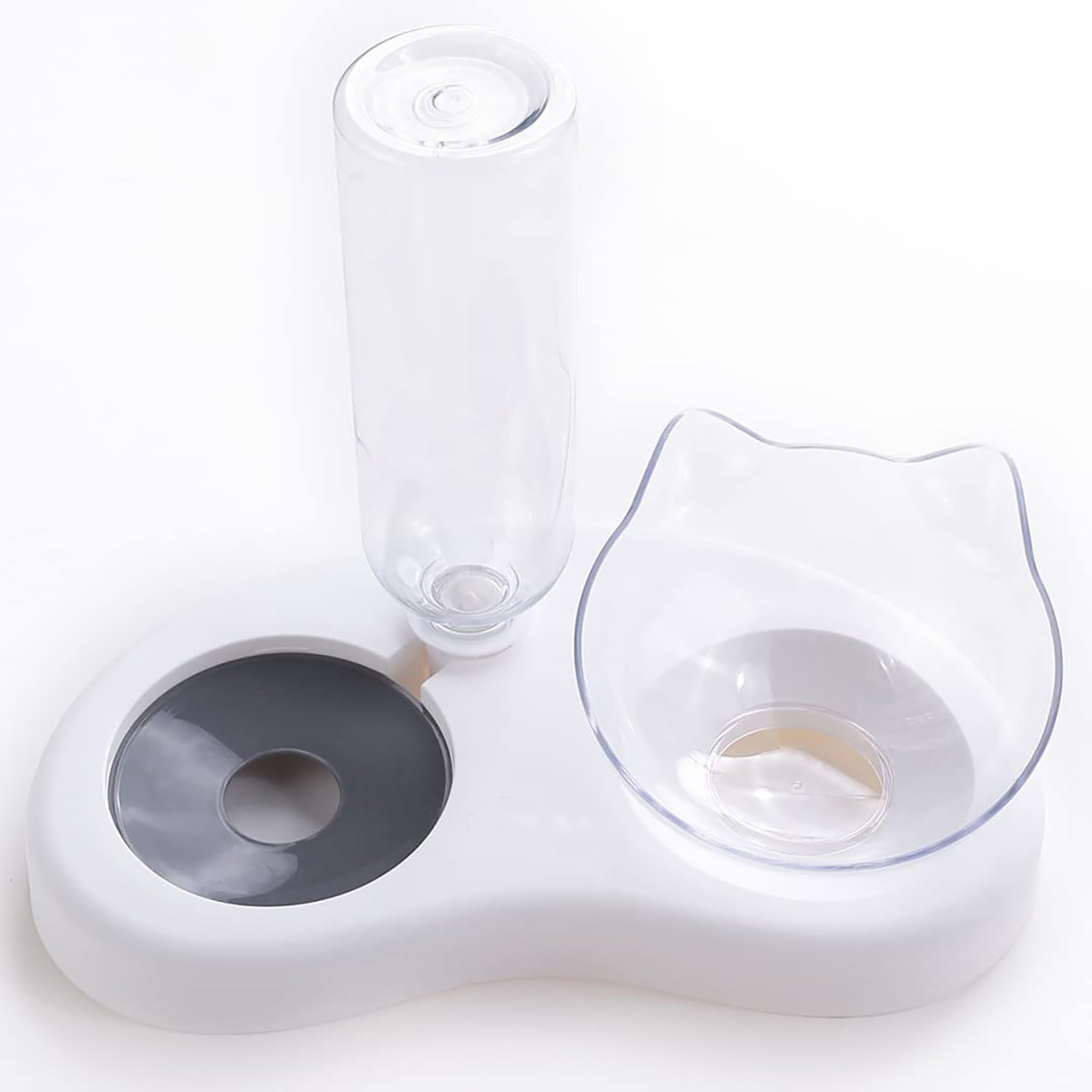 Kuber Industries 2-in-1 Cat & Dog Bowl Set with Replaceable Water Bottle|Automatic Refill Cat Bowl|Premium PP Plastic|Non-Toxic|Suitable for Small & Medium Pets|PT008GY|Grey (B0CWGSC987) Amazon Price History, Amazon Price Tracker