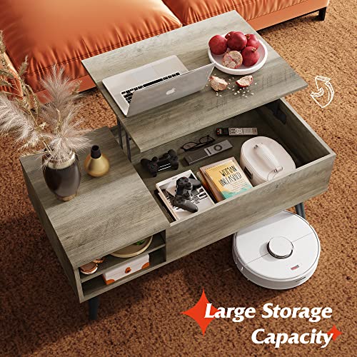 image for WLIVE Lift Top Coffee Table for Living Room,Small Coffee Table with St