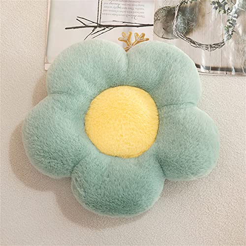 Jackcsale 2pcs Flower Pillow Green Flower Shaped Floor Pillows Cute Plush Flower Cushion Decorative Pillows for Sofa Chair Bed Bedroom Living Room Home Decoration (11.8 inches + 19.68 inches)