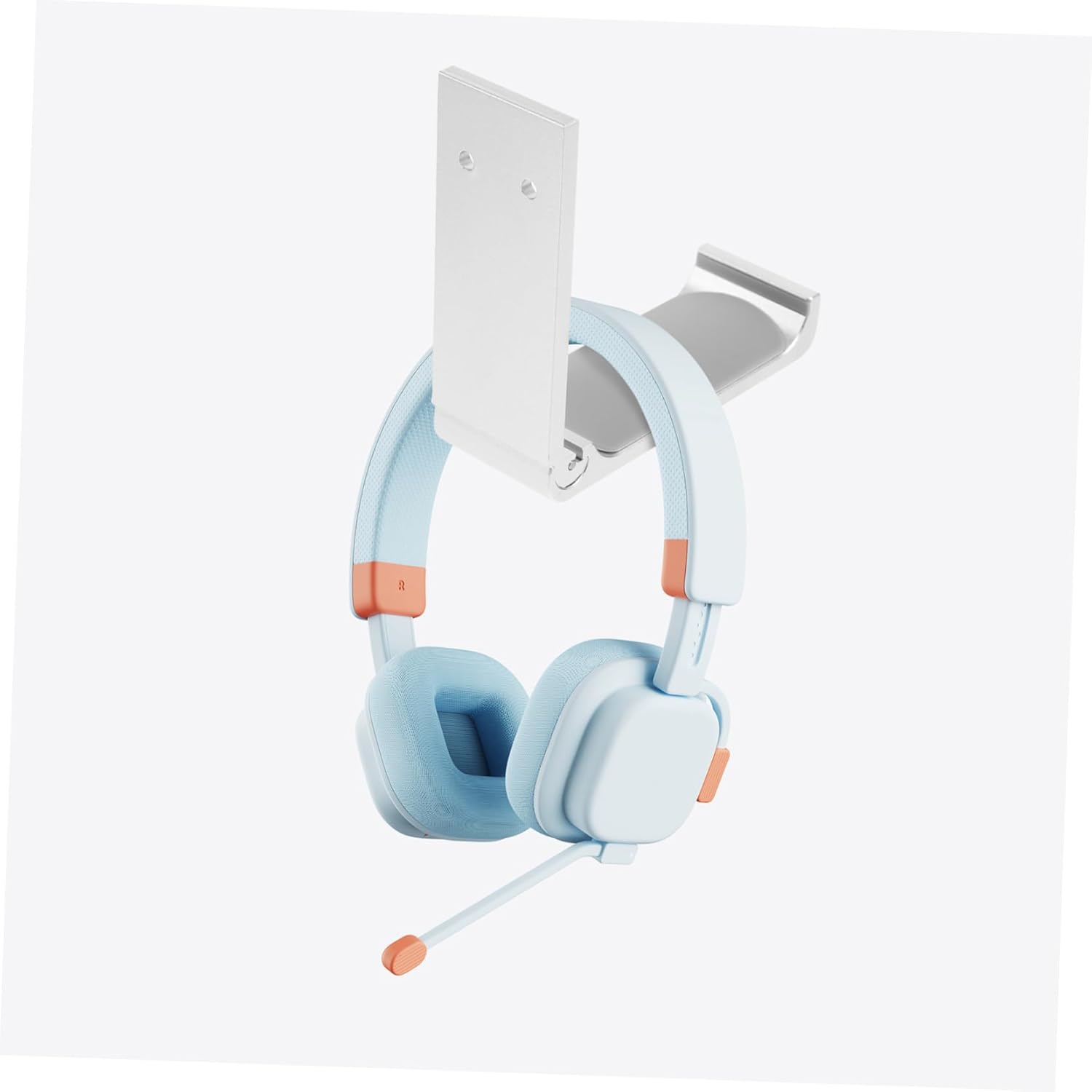 4sets Metal Headset Stand Easy Installation Headphone Hanger for Desk Supports up to Sleek Silver Design for Gaming and Audio Accessories