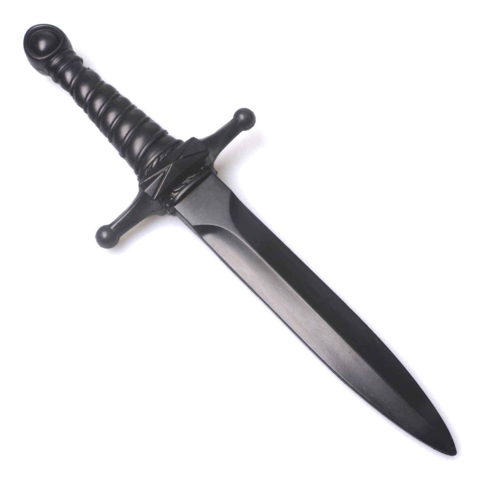 Hard Foam Dagger for Martial Arts Weapons, Realistic Fake Short Sword Prop for Costume Accessory 1 Pack Black