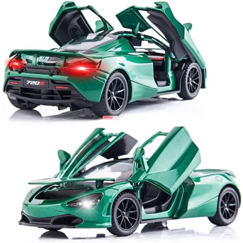 Image of 132 McLaren 720 Toy Car Diecast Metal Car Light Sound Pullback Openable Door