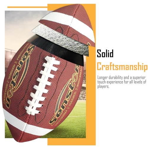 Image of Senston Football Official Size 9 / PVC Composite Leather High School Size Football with Pump