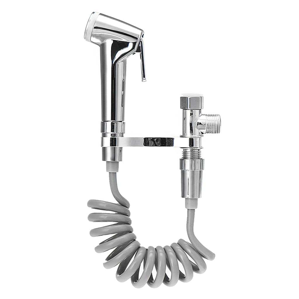 Adaptador de bidé de inodoro manual con manguera de ducha blanca para baño