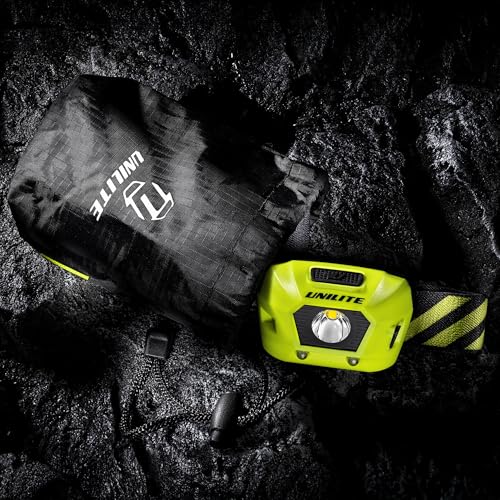 Image of Unilite HL-4R Rechargeable LED Headlamp 275 Lumens, Red Night Vision, USB-C Charging, Waterproof, Non-Slip Silicone Headband