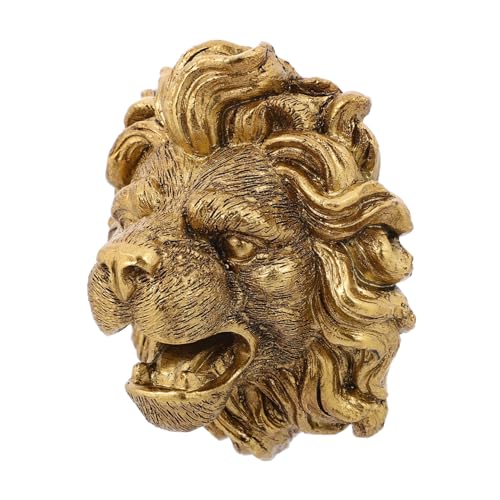 DOITOOL Lion Head Fountain Nozzle Wall Mounted Outdoor Resin Water Spitter for Garden Decor Weather-resistant Spray Head Easy Installation Patio Backyard Features