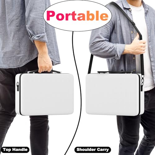 Image of Proijeut Card Deck Box with Portable Case, 6 Pack Clear Commander Deck Box with 6 Dividers, Holds 600+ Double Sleeved Cards, Fit for MTG, YuGiOh, TCG (White)