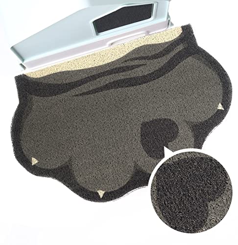 Rarenut Bonita alfombrilla para atrapar arena para gatos, 61 x 40 cm, trampas de desorden de caja de arena y cuenco de comida para mascotas, suave en las patas del gatito, fácil de limpiar