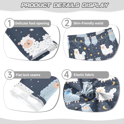 Cute Alpaca Moon 1 Girls Leggings Athletic Pants Tights Stretch Bottom3