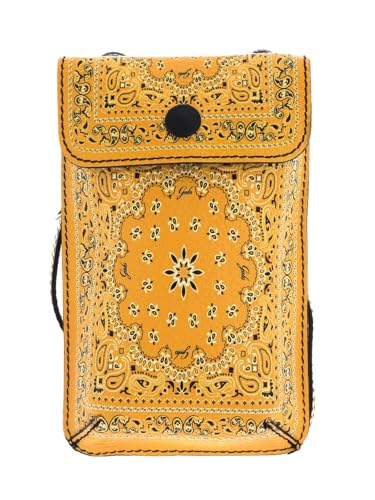 Sac pour téléphone portable Gabs Cuir jaune Mango à bandoulière imprimé Bandana Ruga