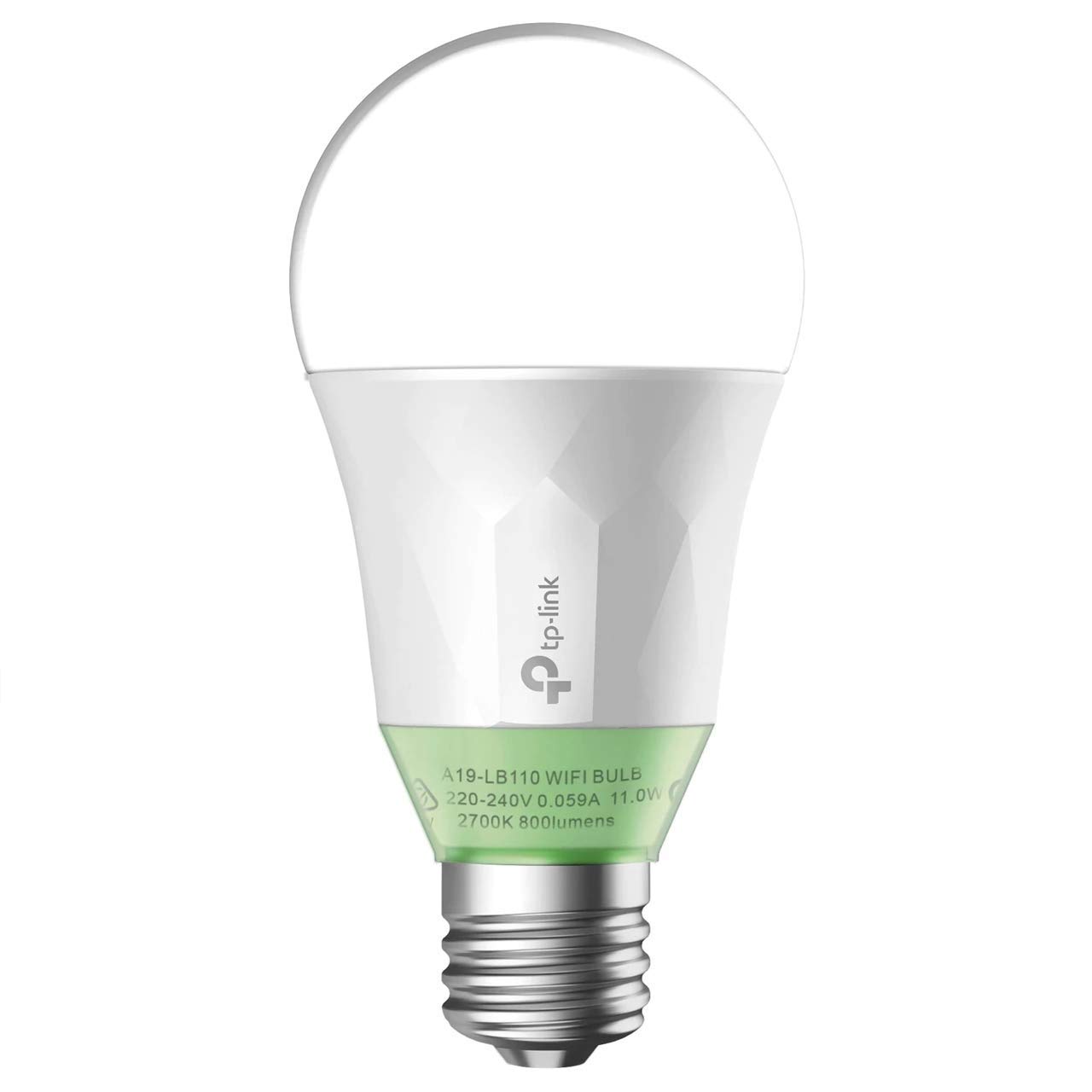 TP-LINK Kasa Smart Bulb, Wi-Fi Smart Switch, E27/B22, 10 W, Works with Amazon Alexa (Echo and Echo Dot) and Google Home, Dimmable Soft Warm White, No Hub Required (LB110), [Energy Class A+] [Energy Class A+]