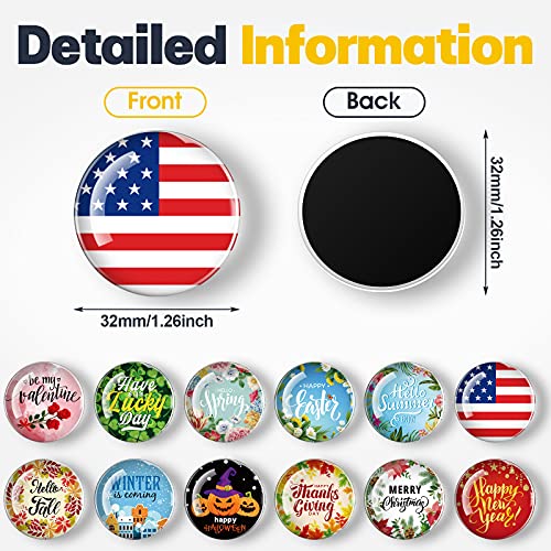 Set de 12 imanes de vidrio decorativos para refrigerador miniatura 3