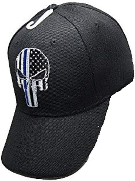 AES Thin Blue Line Demon Ball Cap Hat Police Officer Law Enforcement USA Flag
