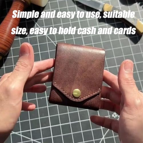 Vintage Handmade Leather Wallet, Multifunctional Compact Wallet, Business Card Holder Wallets with Built-In Pen Slot (3PCS)2