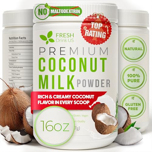 Image of FreshDrinkUS, Premium Coconut Milk Powder 16oz, Creamy & Rich Coconut Flavor, Great for Cooking, Baking, Smoothies & Drinks - Pure, Premium Quality, Gluten-Free, Dairy-Free, Vegan-Friendly