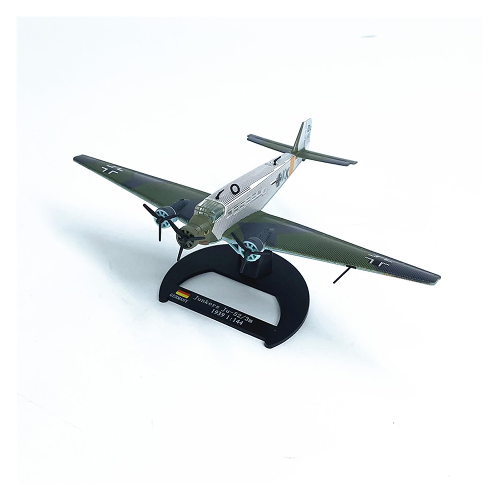 SYOEUR Diecast 1:144 For German Junkers JU-52 Large Transport Aircraft Alloy Model Toy Collection Gift Hobby Playgame Kit