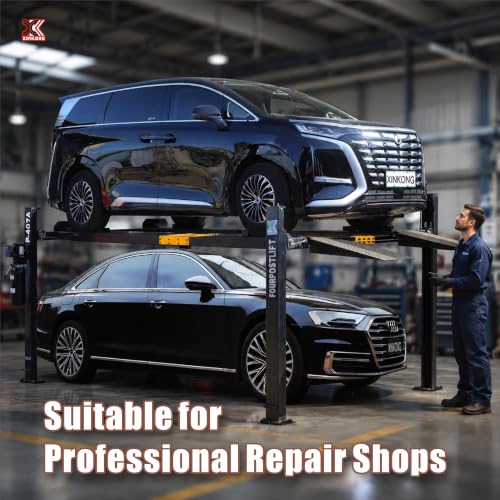 Image of XK 4 Post Car Lift 8000 lb Mobile Portable Parking Lift 110V with Wheels