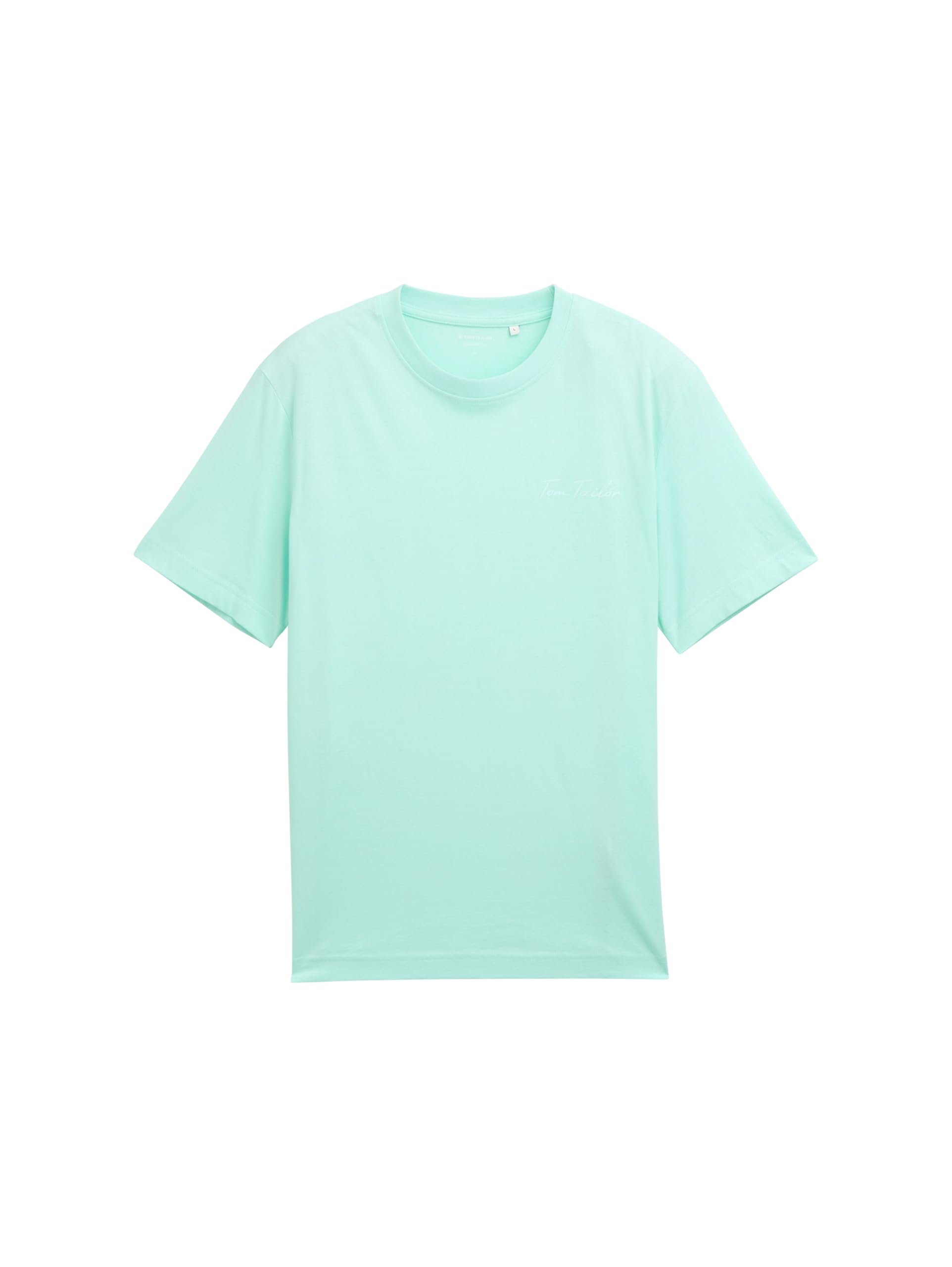 Tom Tailor Herren Basic T-Shirt mit kleinem Logo-Print