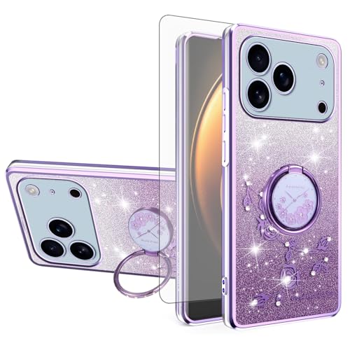 Coque iPhone 17 Pro transparente hybride premium avec anneau métallique