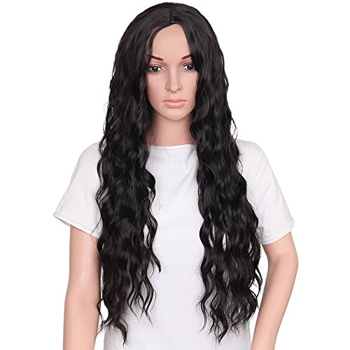 ZingSilky wig 30" Synthetic Red Black Dark Brown and Ombre Blonde Hair Long Wigs for Women (30inch, 1B#)