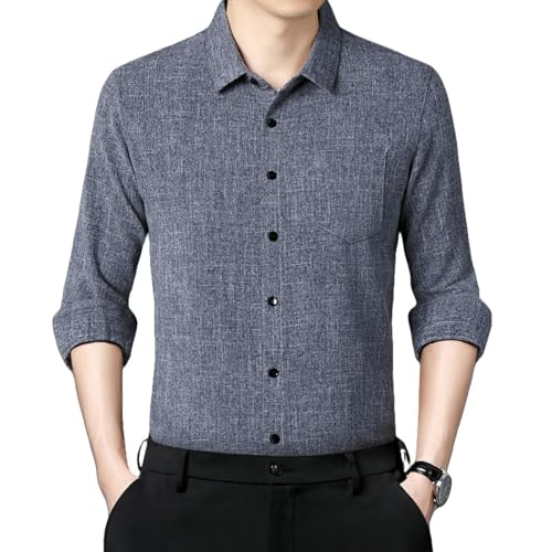 Chemise en coton et lin homme à manches longues pour un style casual et chic au quotidien
