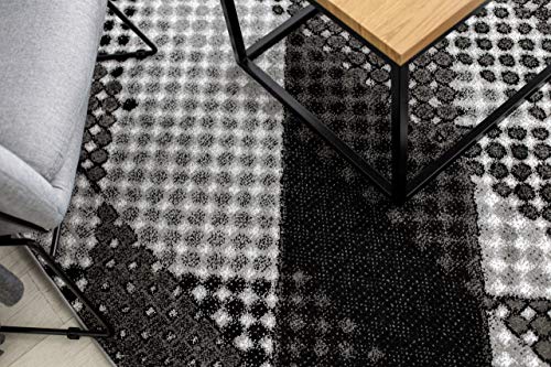 Tapis moderne 3D salon gris 280x370 cm chambre géométrique maison - 8