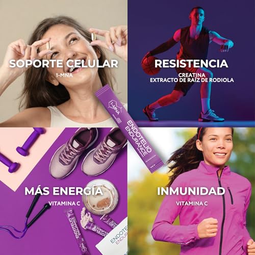 Miniatura 2 de Endotelio 1-Mna Endurance, Optimiza Nad , Suplemento En Polvo Para Deportistas Profesionales Y Aficionados, Corredores, Nadadores, Ciclistas, Culturistas Con Rhodiola Rosea, Creatina, C, 30 Sobres