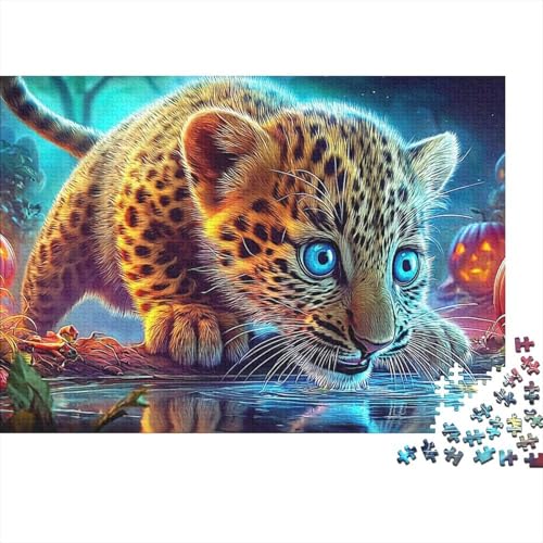 Rompecabezas de 1000 piezas de leopardo de Halloween para relajarse en casa este otoño