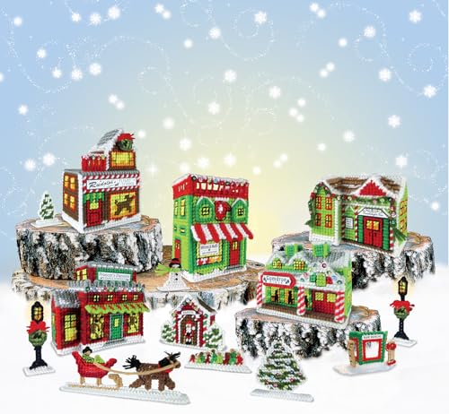 Design Works Crafts Christmas Village Plastic Canvas Kit