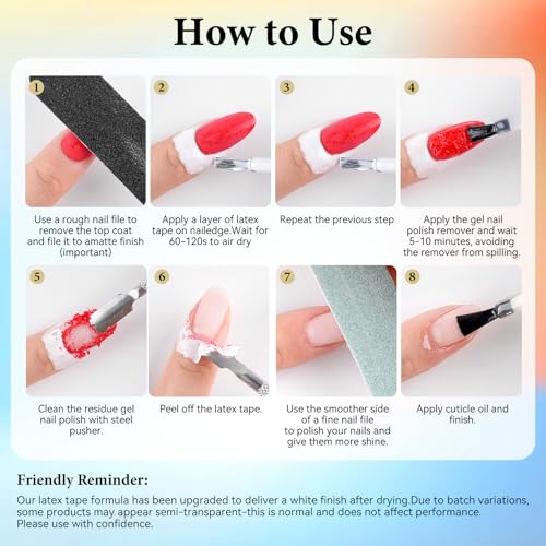 Image of JODSONE Gel Nail Polish Remover Kit:15ML Quick Gel Polish Remover,Latex Tape Liquid,No Need Soaking or Wrapping,Remove at Home without Going Salon,3-5 Minutes Easy and Quick