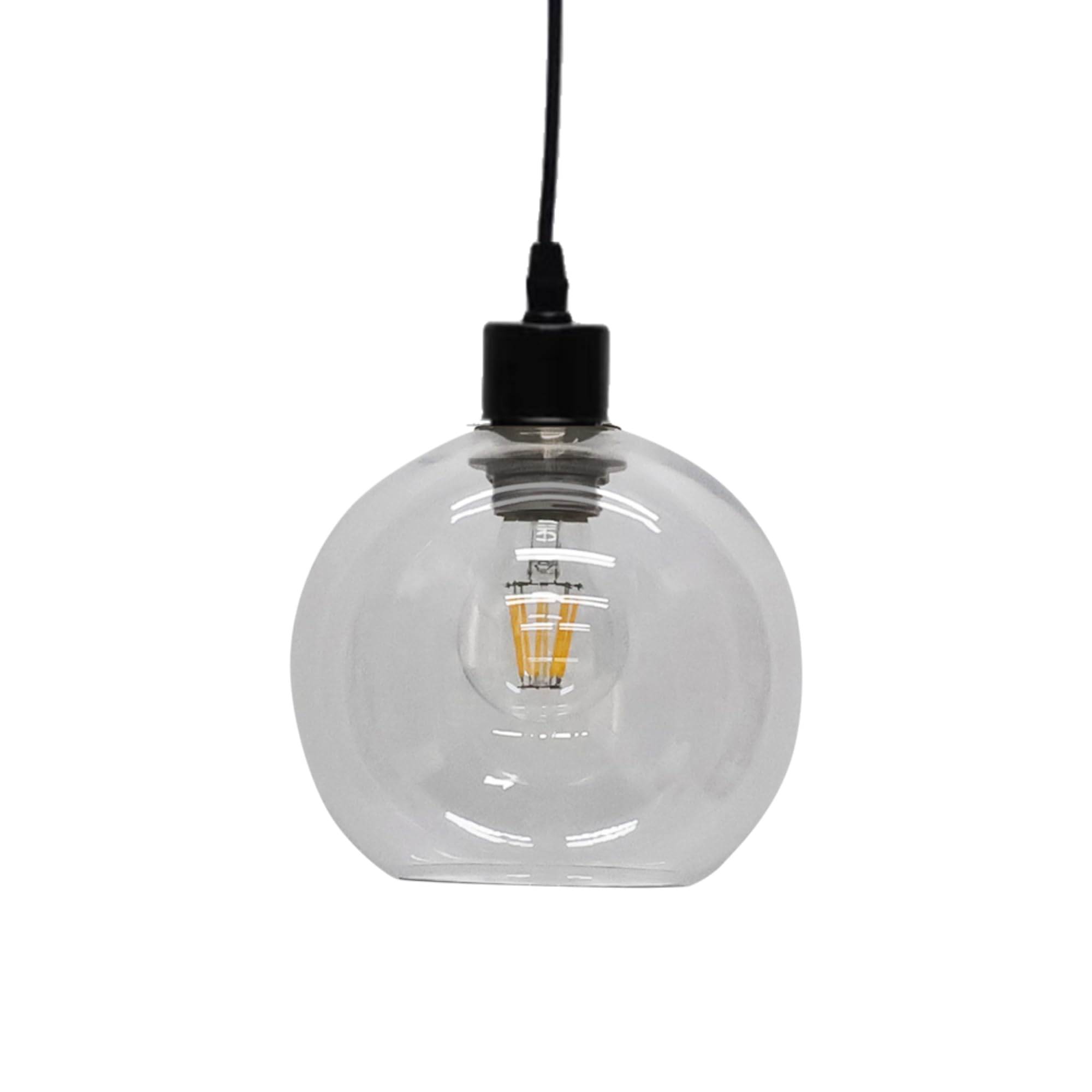 Firstchoicelighting Clear Glass Easy Fit Ceiling Lightshade Or Pendant Shade, Globe, Height 15Cm Diameter 17Cm