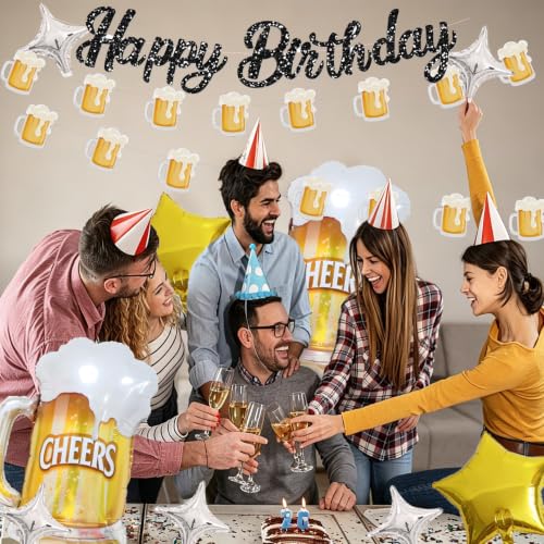 Image of Beer Mug Mylar Balloons Set