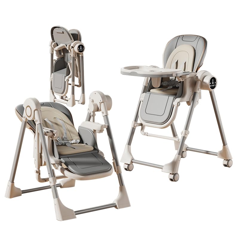 Veitoalioy Mode Repas 2 en 1 et mode Swing, Chaise Haute pour Bébé Chaise de Salle à Manger,...