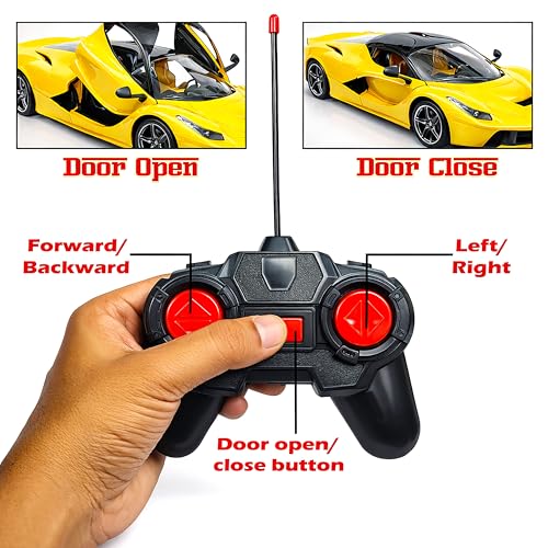 Image of VGRASSP 1:16 Scale Remote Control Supercar Toy for Kids - Rechargeable RC Vehicle Toy with Electronic Opening Doors - Birthday Gift for Kids - Color As Per Stock