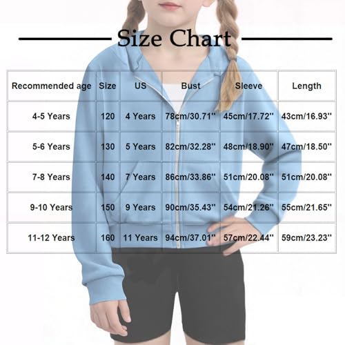 Girls Crop Hoodies 2025 Full-Zip Up Sweatshirts Jacket Teen Girls Hooded Tops Preppy Outfit with Pockets Kids Clothes3