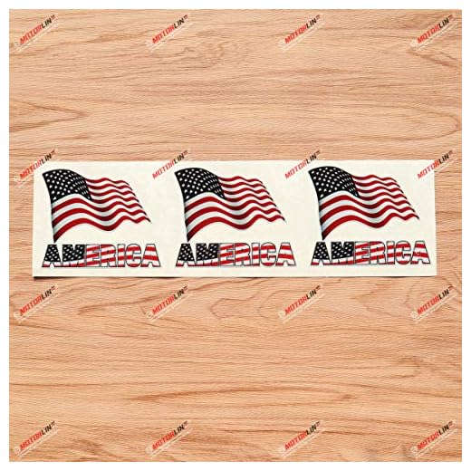 Calcomanía de vinilo con letras de la bandera americana, 3 unidades, reflectante, 4 pulgadas, para coche, barco, ordenador portátil
