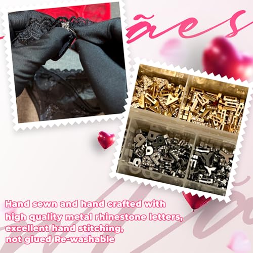 2-Pack Custom Thongs With Name on It, Personalized Name Panties Hand-Sewn Rhinestone Underwear for Women Valentines Day Black3