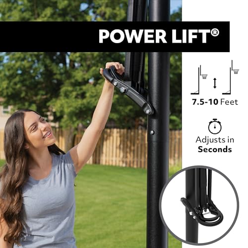 Image of Lifetime NBA In-Ground Basketball Hoop, 54 Inch Shatterproof Backboard, Adjustable Height 7.5-10 Ft, Power Lift Adjust, Slam-It Pro Rim, Polycarbonate and Steel