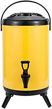 Dispensador de Bebidas Aislado, dispensador de Bebidas con Grifo para Leche, té, café, Cubo dispensador de Bebidas frías y Calientes de Acero Inoxidable en Color Rosa