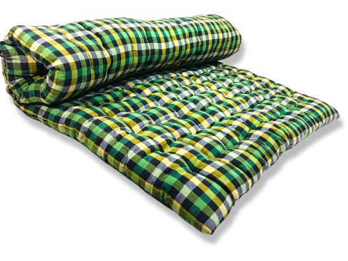 Image of Deevine Craft Soft Cotton Quilt Mattress - 72 x 36 Inches | Foldable, Lightweight & Firm Gadda for Single Bed | Breathable, Durable Sleeping Mattress in Multicolor