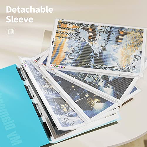 Image of ARTDOT A1 Storage Book for Diamond Painting Kits, Diamond Art Portfolio Folder for Diamond Painting Accessories with 13 Pockets, 26 Views Protectors (34x25.4inches)
