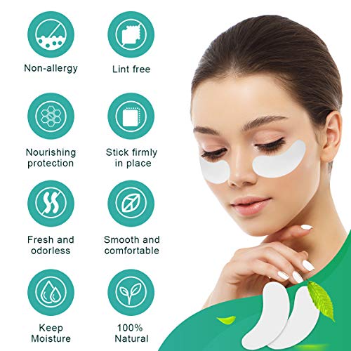 image for AHIER Eyepads Eyelash Extensions Lint Free, 100 Pairs Set Eye Pads for